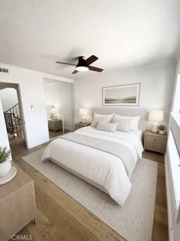 Guest bedroom, virtually staged