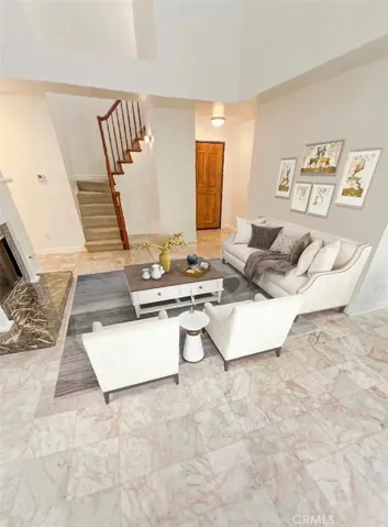 Virtual image of living room w/ furnishings