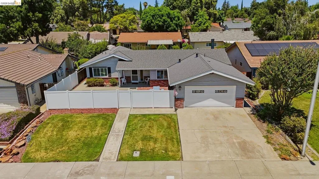 Aerial view of front of the house