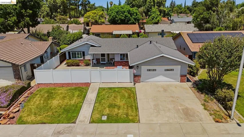 Aerial view of front of the house