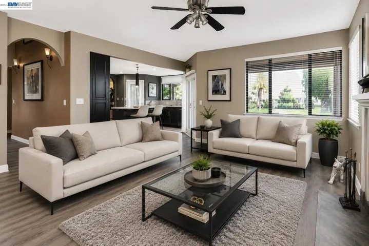 Furniture and furnishing staged by AI.