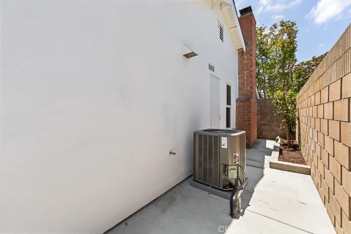 Side view of home in backyard