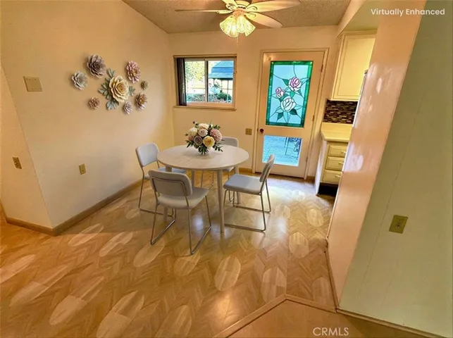 Stained glass window- furniture staged