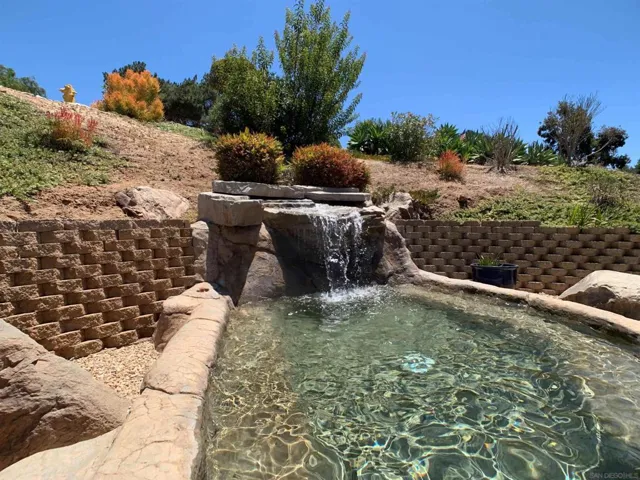 Waterfall and pond.
