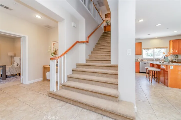 Make your way upstairs via the extra-wide staircase