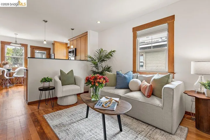 Hardwood flooring throughout the main living areas