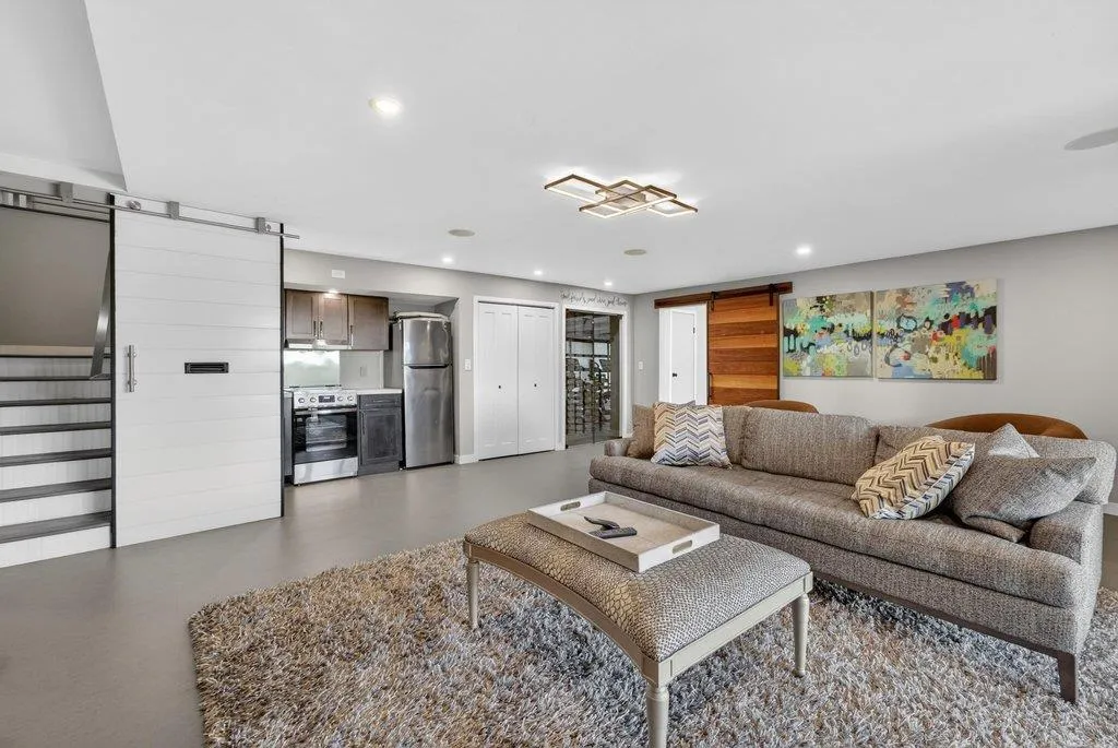 Family room with an entertainers kitchen
