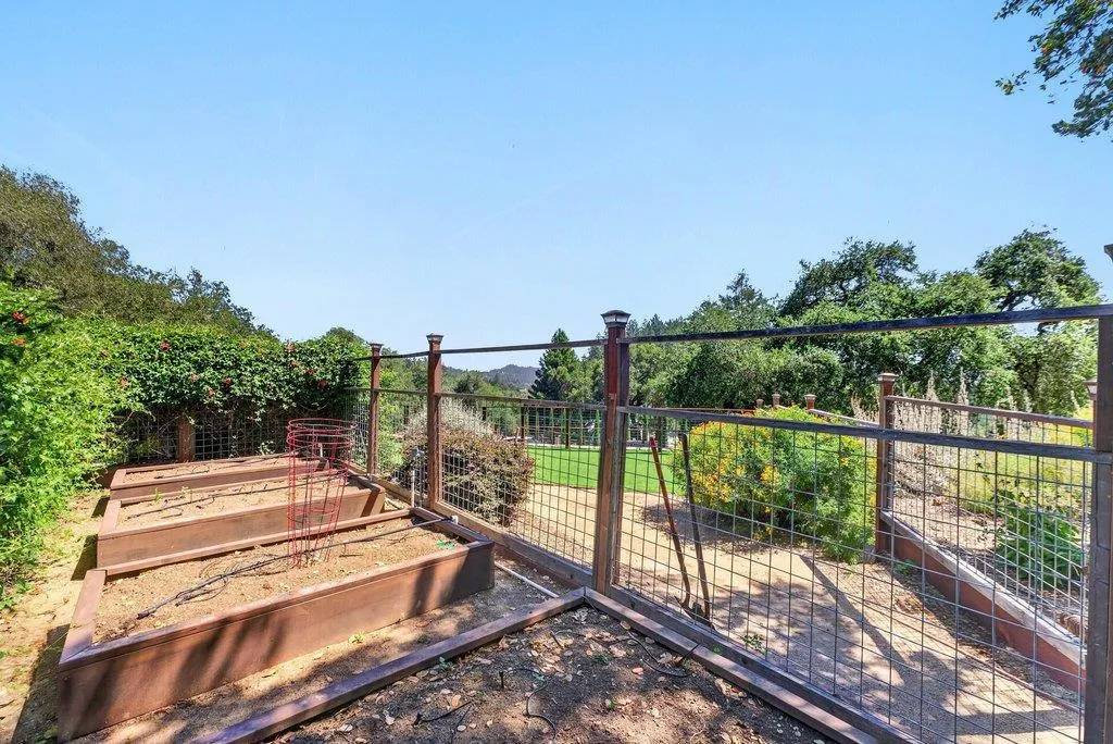 fenced garden area