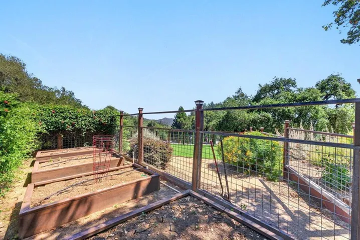 fenced garden area