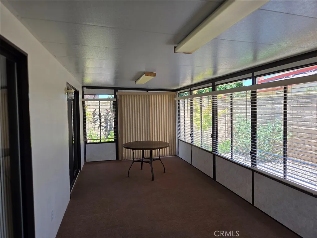 Enclosed patio looking north