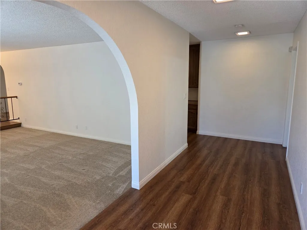 Inside entry with living room to the left
