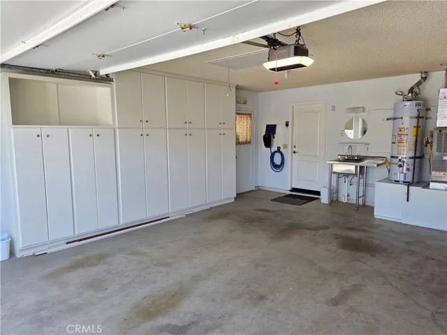 Garage with custom cabinets