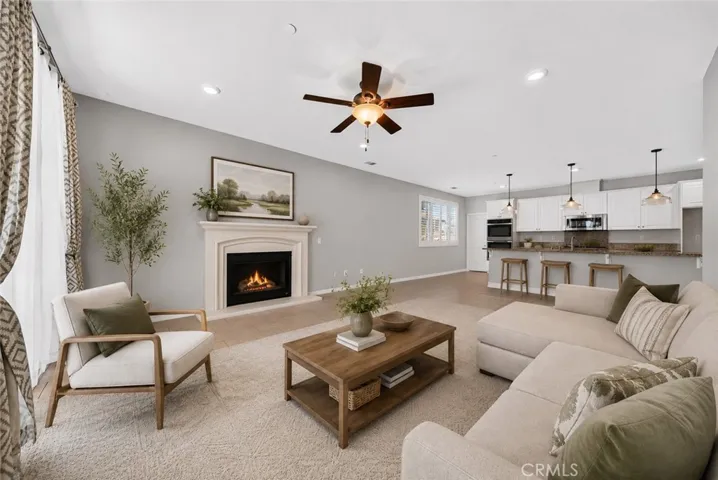 Open Family Room - Digitally Staged