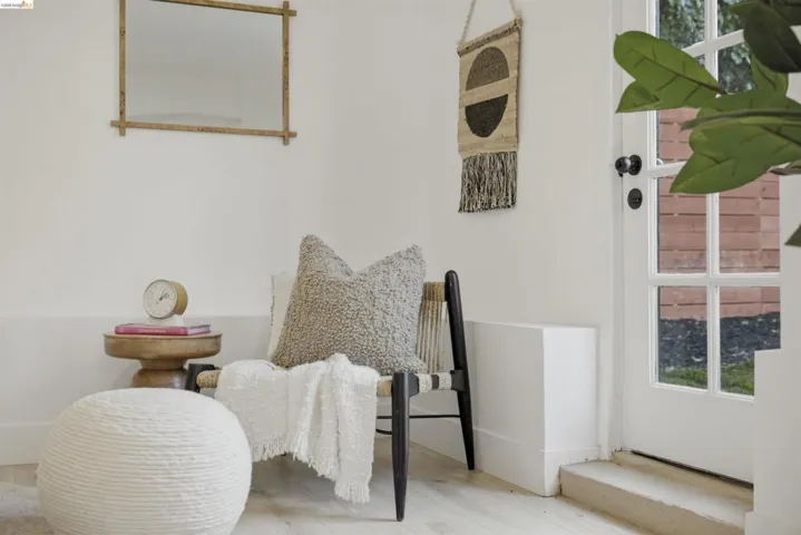 White painted walls with a chair rail detail