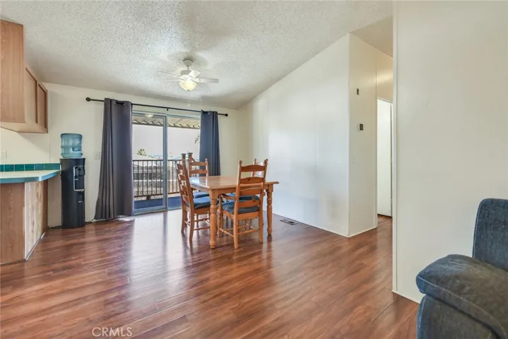 Dining room with sliding door to the patio