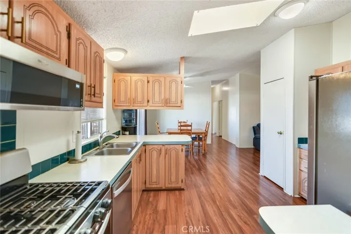 Kitchen with stainless steel appliances