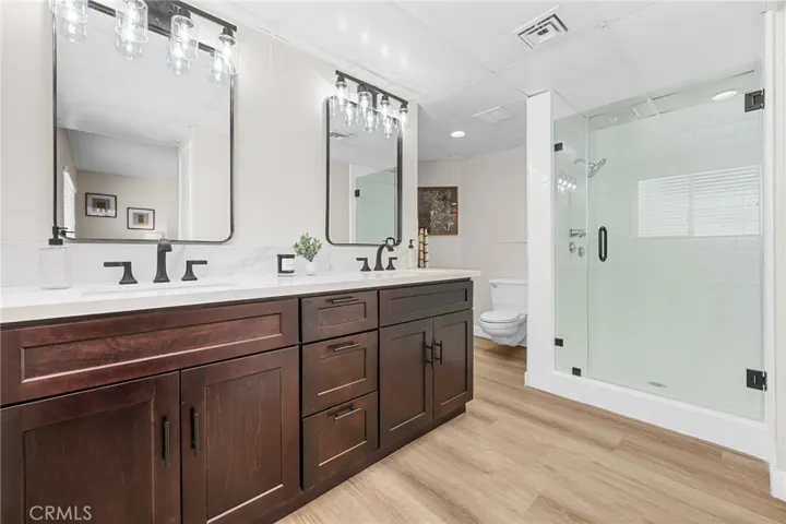Master bathroom with shower.