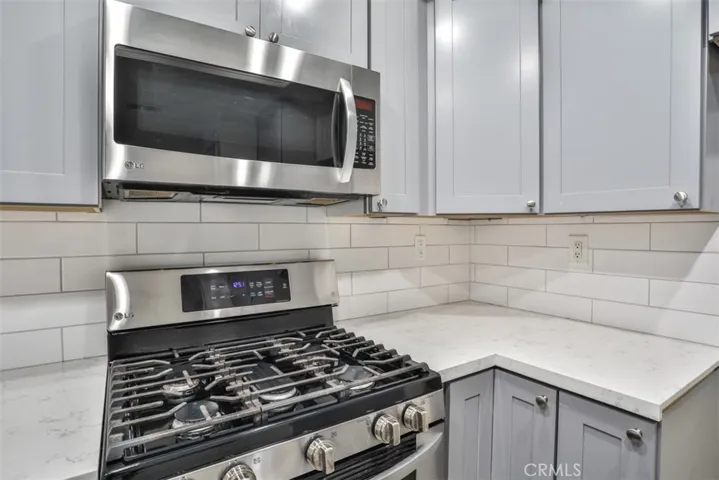 Newer stainless-steel appliances.
