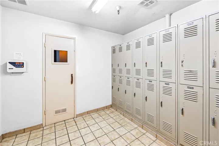 Community sauna and locker room