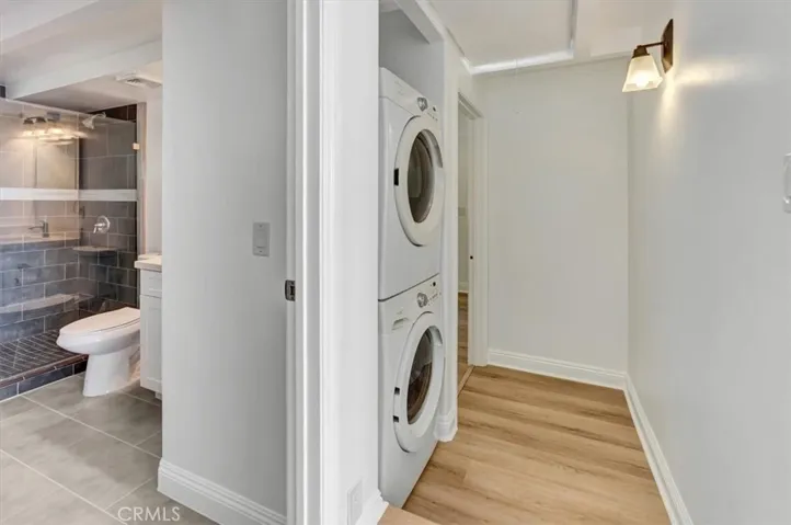 Indoor washer and dryer.