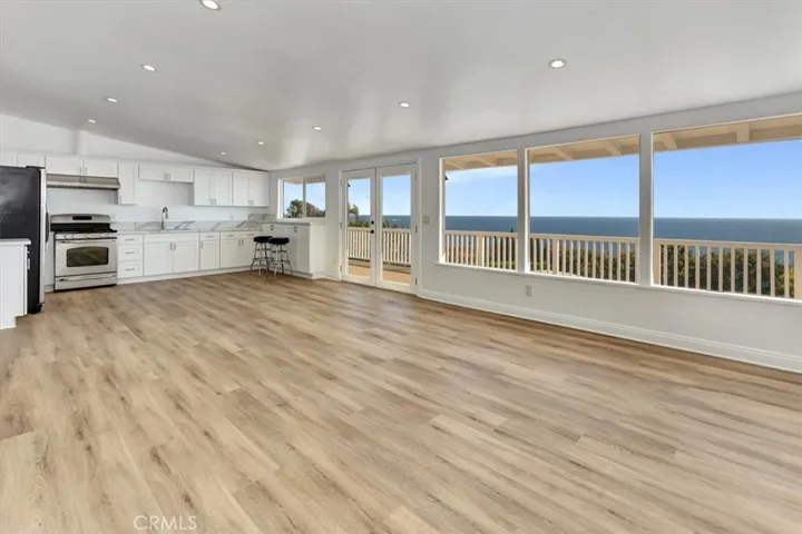 View to the kitchen and dining areas.