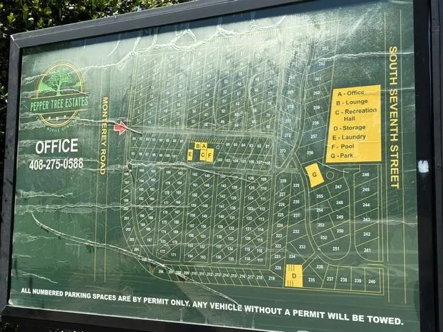 Directory of 267 Homes and Features at Pepper Tree Family Mobile Home Park-pool,rec room, laundry+