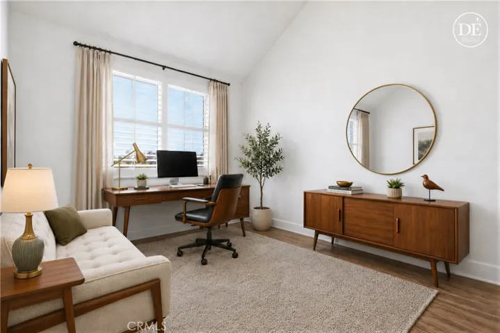 2nd bedroom- virtually staged as guestroom/office
