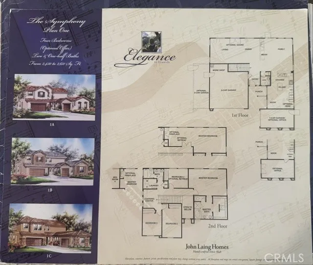 Original Brochure showing builder option and square footage.