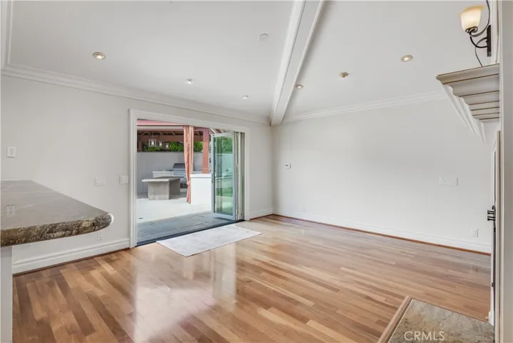 Bi-fold door from family room leads to incredible outdoor area that is perfect for entertaining
