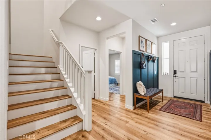 luxury vinyl plank flooring and formal entry