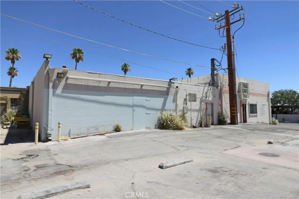 Back of building parking area.