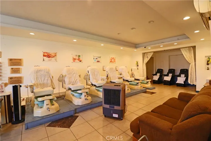 Interior of nail salon.