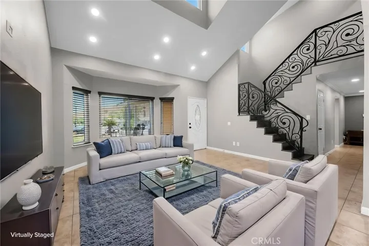 virtually staged living room