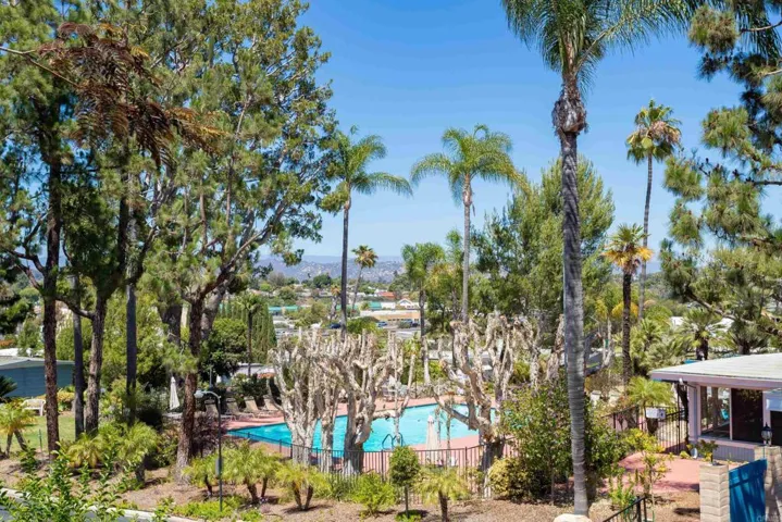 Beautiful views of the hill, community pool and landscape!