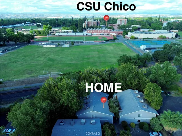 Drone view distance to Chico State