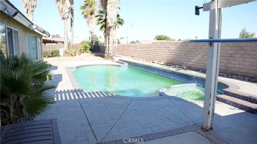 Back exterior, pool
