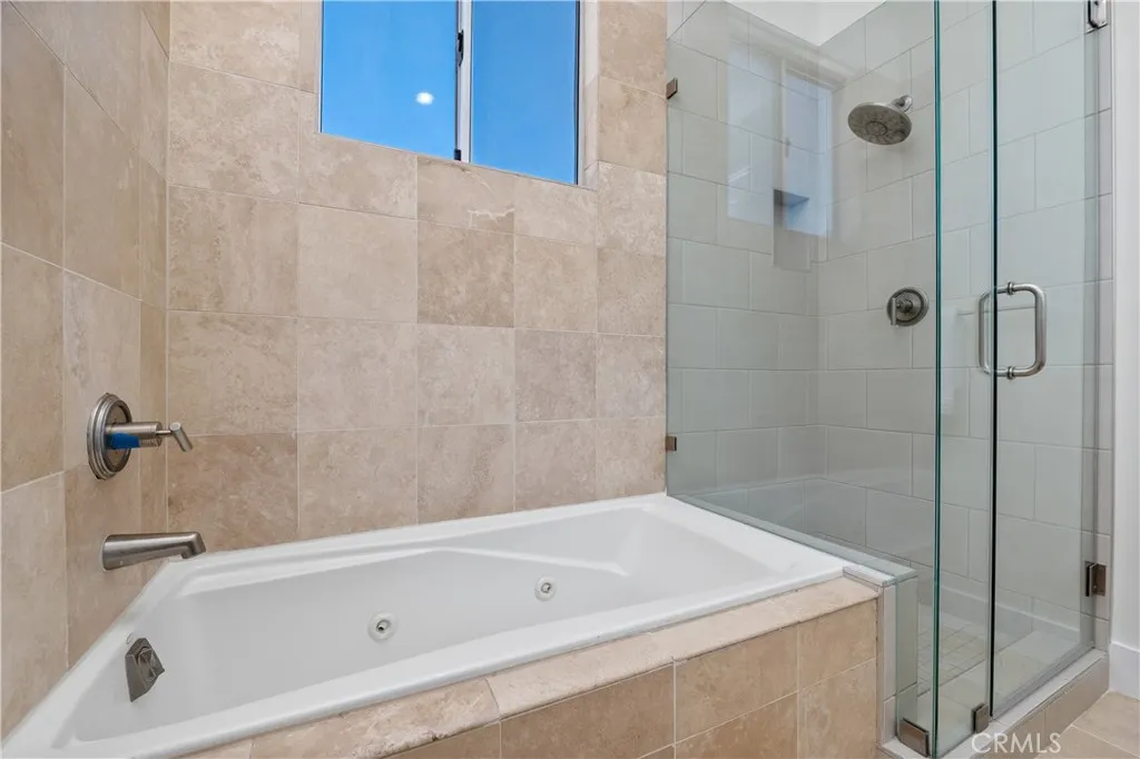Separate shower and tub