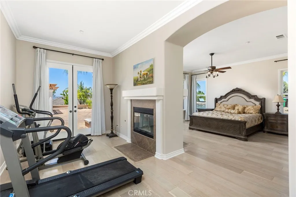 Master bed room with double sided fireplace