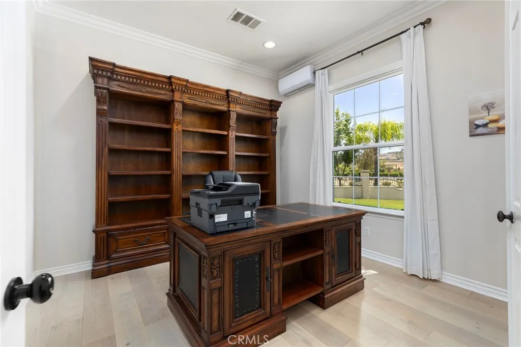 Office with attached full bathroom