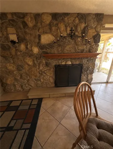 Family fireplace digitally altered