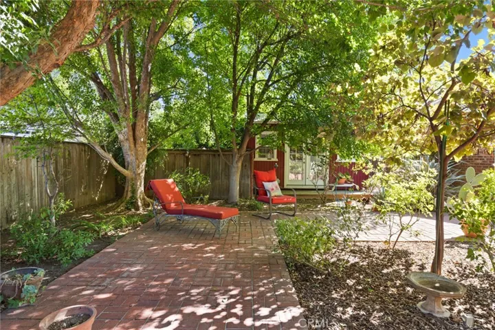 Restful places under the trees in the backyard