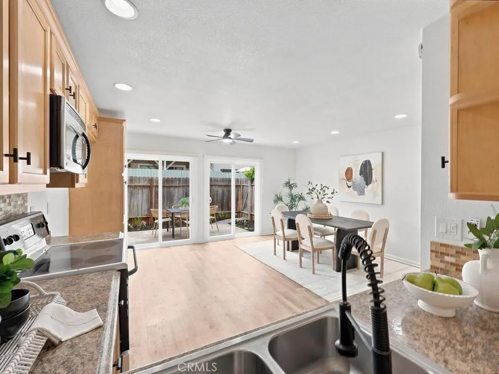 Large kitchen open to the living room.
