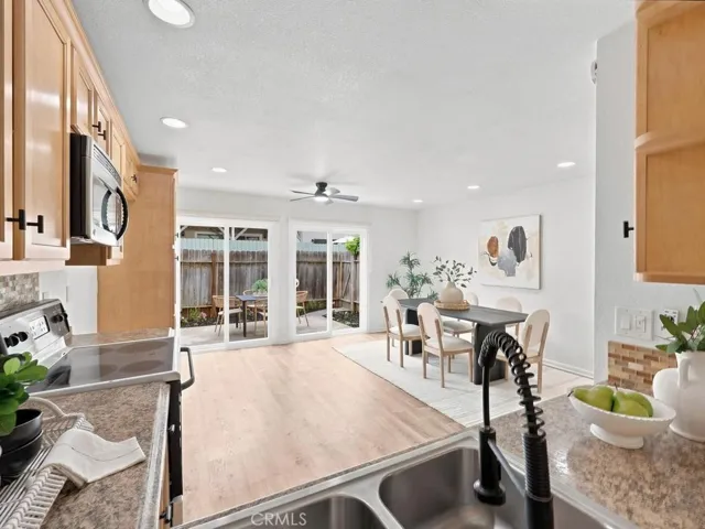 Large kitchen open to the living room.
