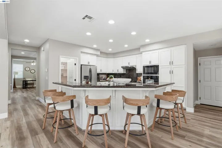 kitchen island and bar seating