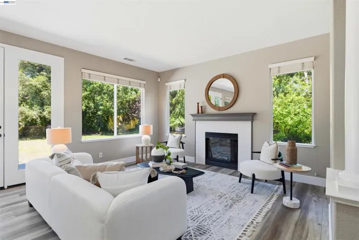 Living room with fireplace