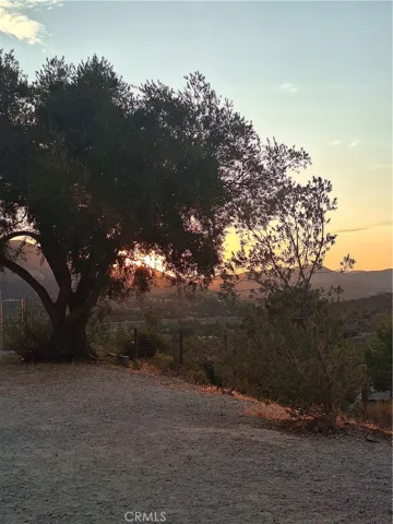 Sunset view from front of house