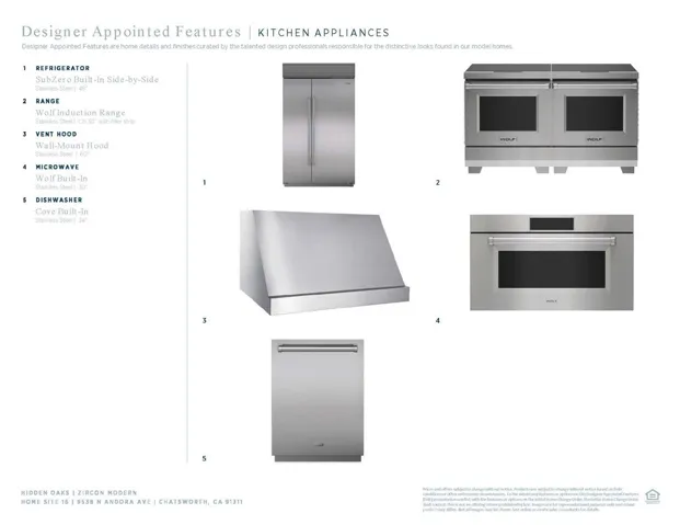 Designer Appointed Features - Kitchen Appliances - Zircon Modern - Homesite 16 - Hidden Oaks