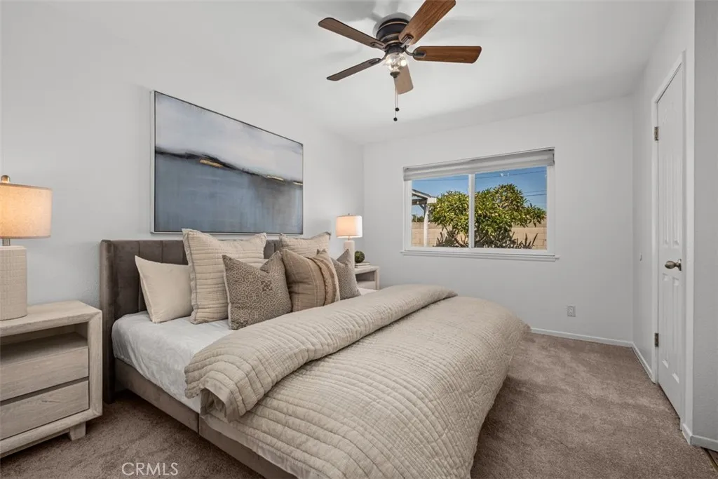 Spacious 1st bedroom with attached shared bathroom