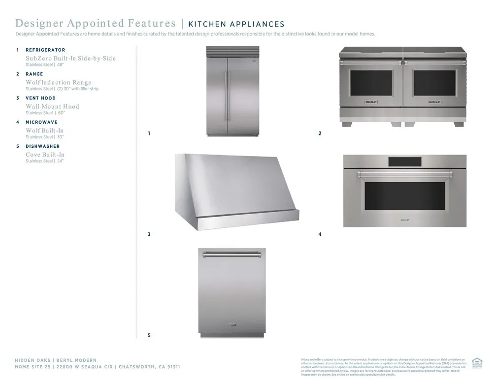Designer Appointed Features - Kitchen Appliances - Beryl Modern - Homesite 25 - Hidden Oaks