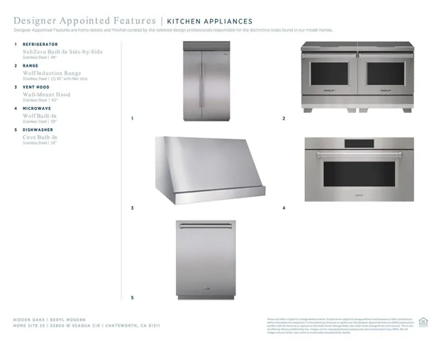 Designer Appointed Features - Kitchen Appliances - Beryl Modern - Homesite 25 - Hidden Oaks